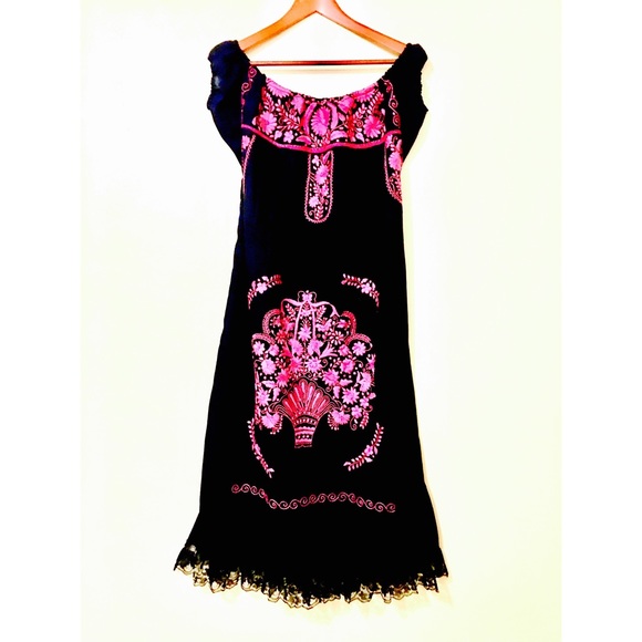 mexican embroidered maxi dress